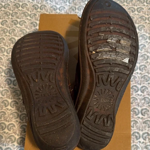 UGG Women's Dark Brown Leather Mules - Picture 5 of 5